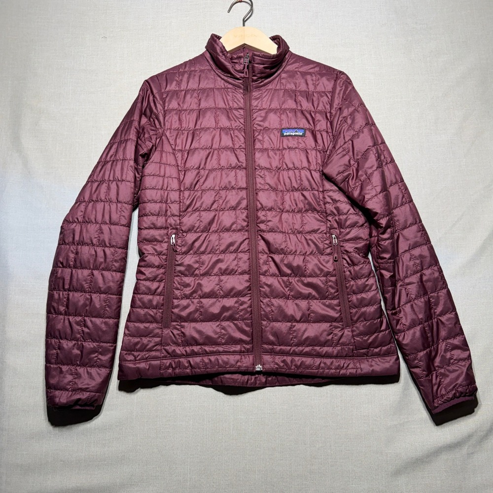Patagonia Nano Puff Jacket Womens Medium Burgundy 84216 Gorpcore Hiking Puffer